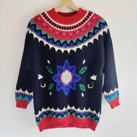 Rare Vintage Alps Geyser 80s 90s Aprés Ski Sweater - Picture 1 of 9